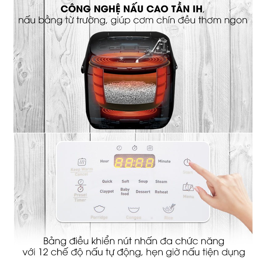 Nồi cơm điện cao tần Tefal RK604165 dung tích 0.7 lít - Hàng chính hãng, bảo hành 24 tháng