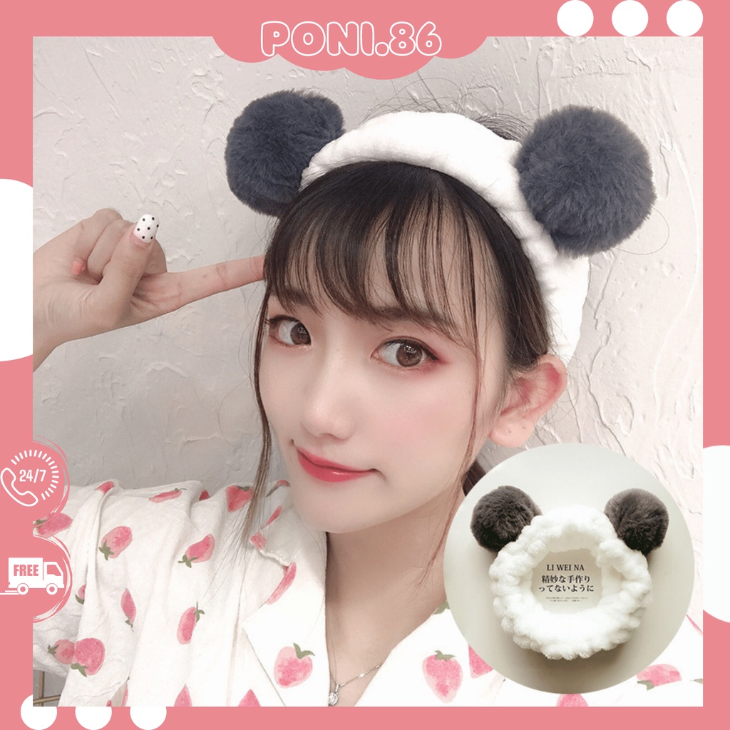 Băng Đô cài tóc tai gấu bằng bông mịn, Băng đô hình cá phong cách Hàn Quốc cho nữ