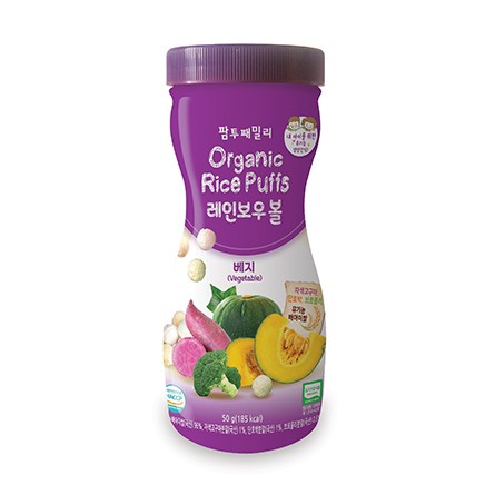 Bánh ăn dặm hữu cơ cầu vồng Farm to Baby hộp 50G Hàn Quốc