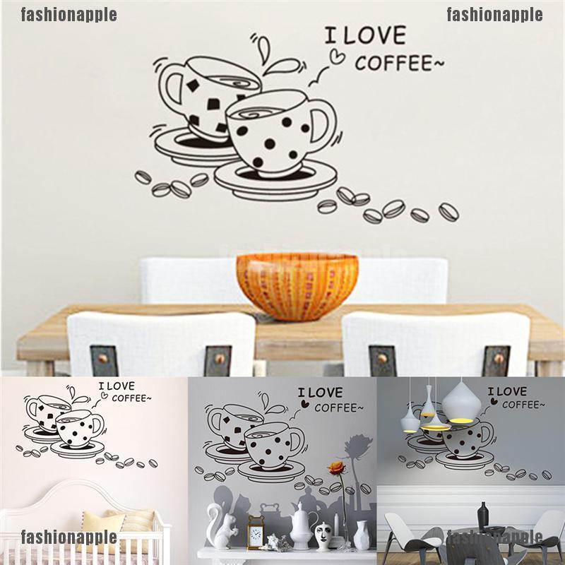 Decal Dán Tường I Love Coffee