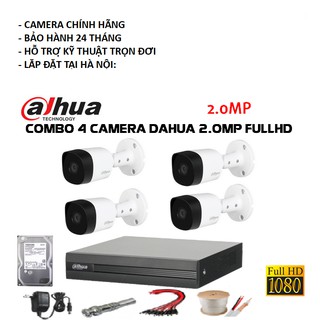 Trọn bộ 4 camera 2.0 dahua dss fullhd 1080p