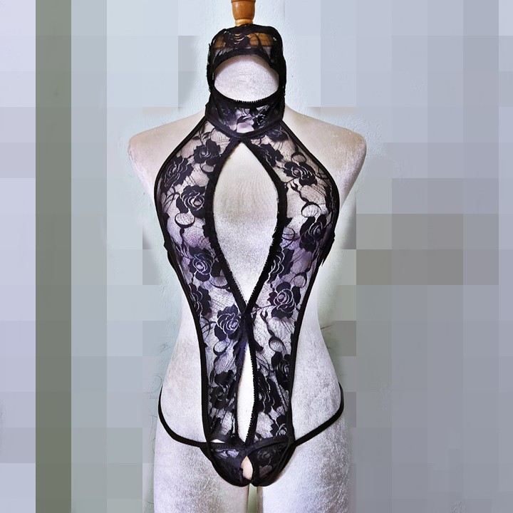 Bộ đồ ngủ kèm che mắt sexy ren liền quần chip