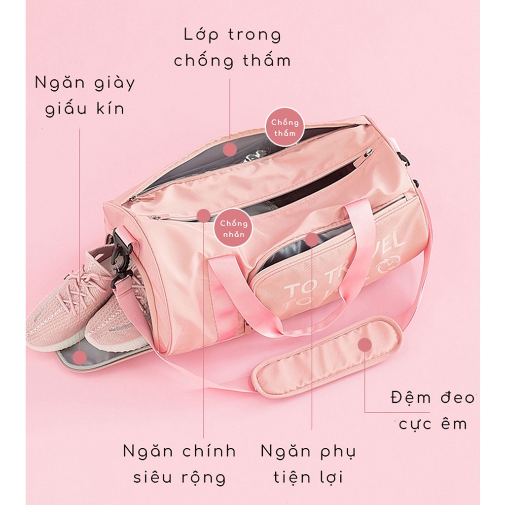 Túi trống thể thao balo tập gym nữ đẹp iLita đa năng du lịch cao cấp màu pastel