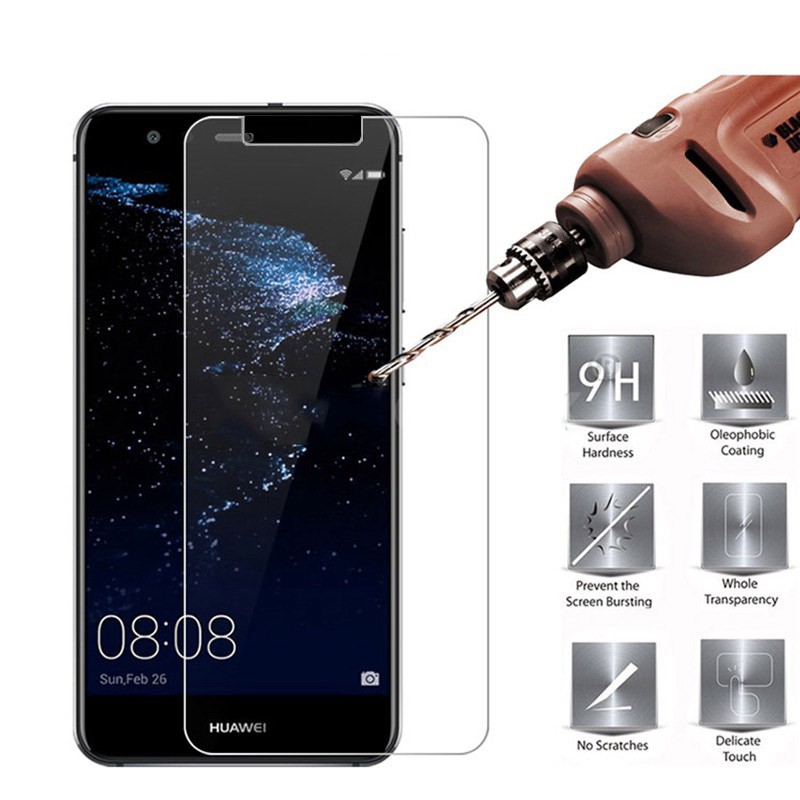 Kính cường lực kèm khăn lau thích hợp điện thoại Huawei P6 P7 P8 P9 P10 P20 Lite Plus Pro