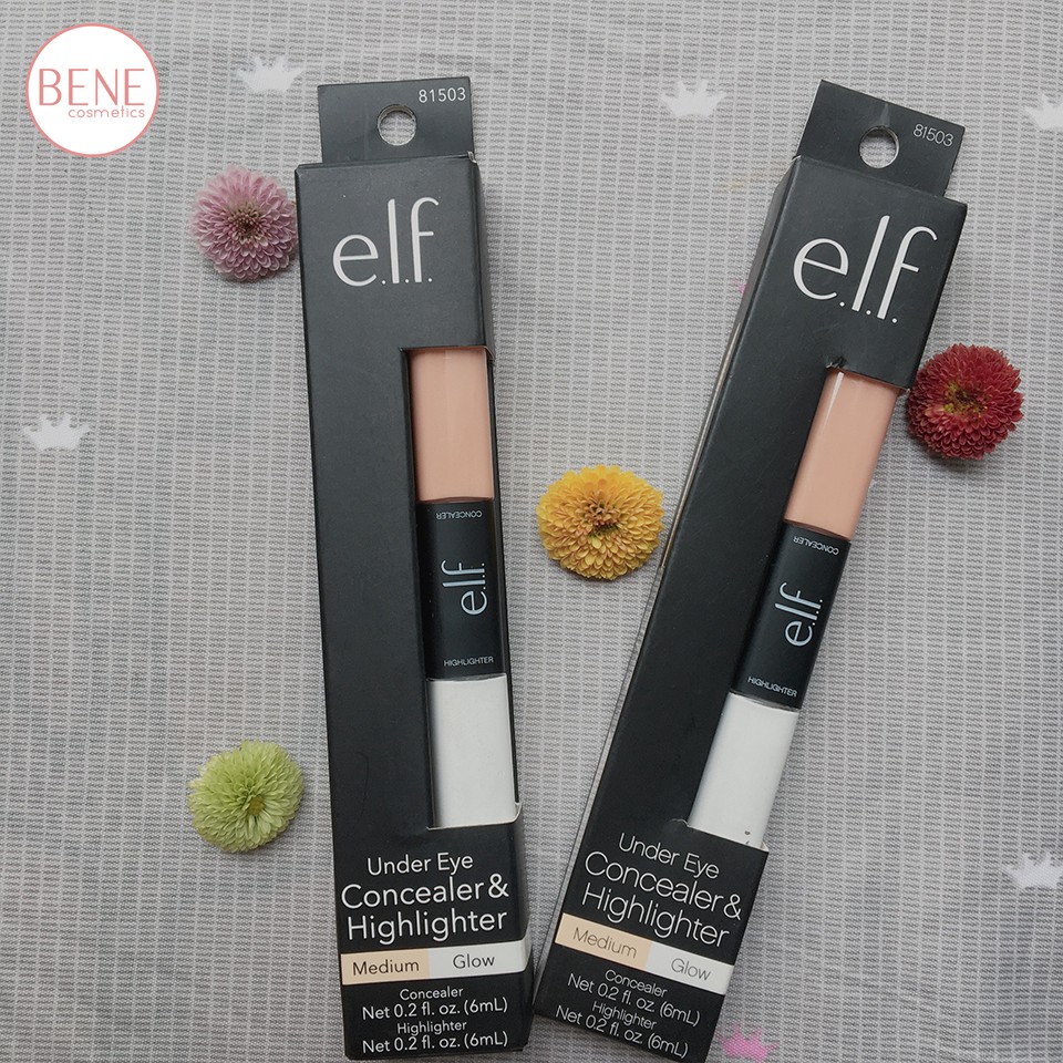 [CHÍNH HÃNG] Kem che khuyết điểm và bắt sáng ELF Under Eye Concealer and Highlighter Glow Medium 2 In 1