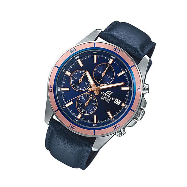 ĐỒNG HỒ NAM CASIO EDIFICE EFR-526L-2AVUDF chính hãng , chống nước độ sâu 100m , Mặt xanh viền vàng , bảo hành 12 tháng