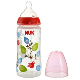 Bình sữa cho trẻ em cổ rộng Nuk 300ml silicon
