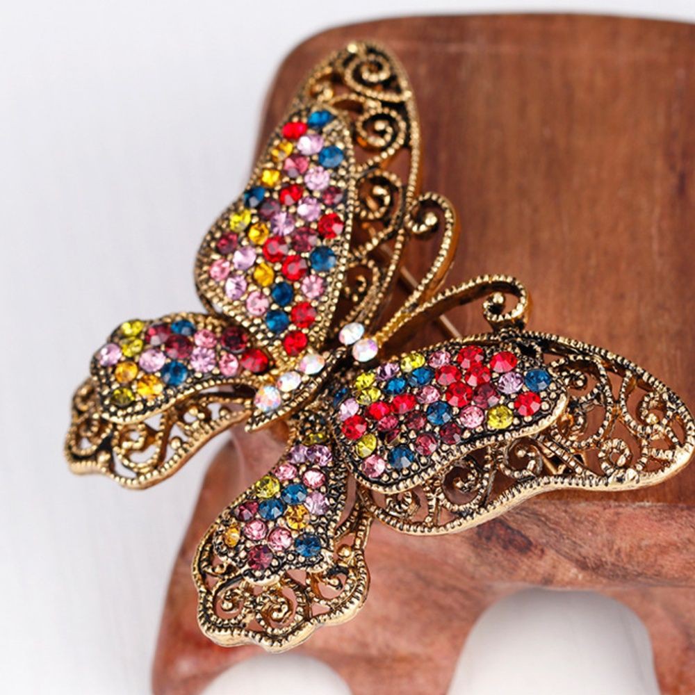 Trâm cài kim loại hình côn trùng đính đá dành cho mẹ và bé