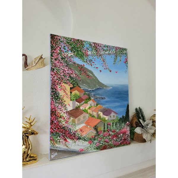 Tranh Acrylic vẽ tay - View biển