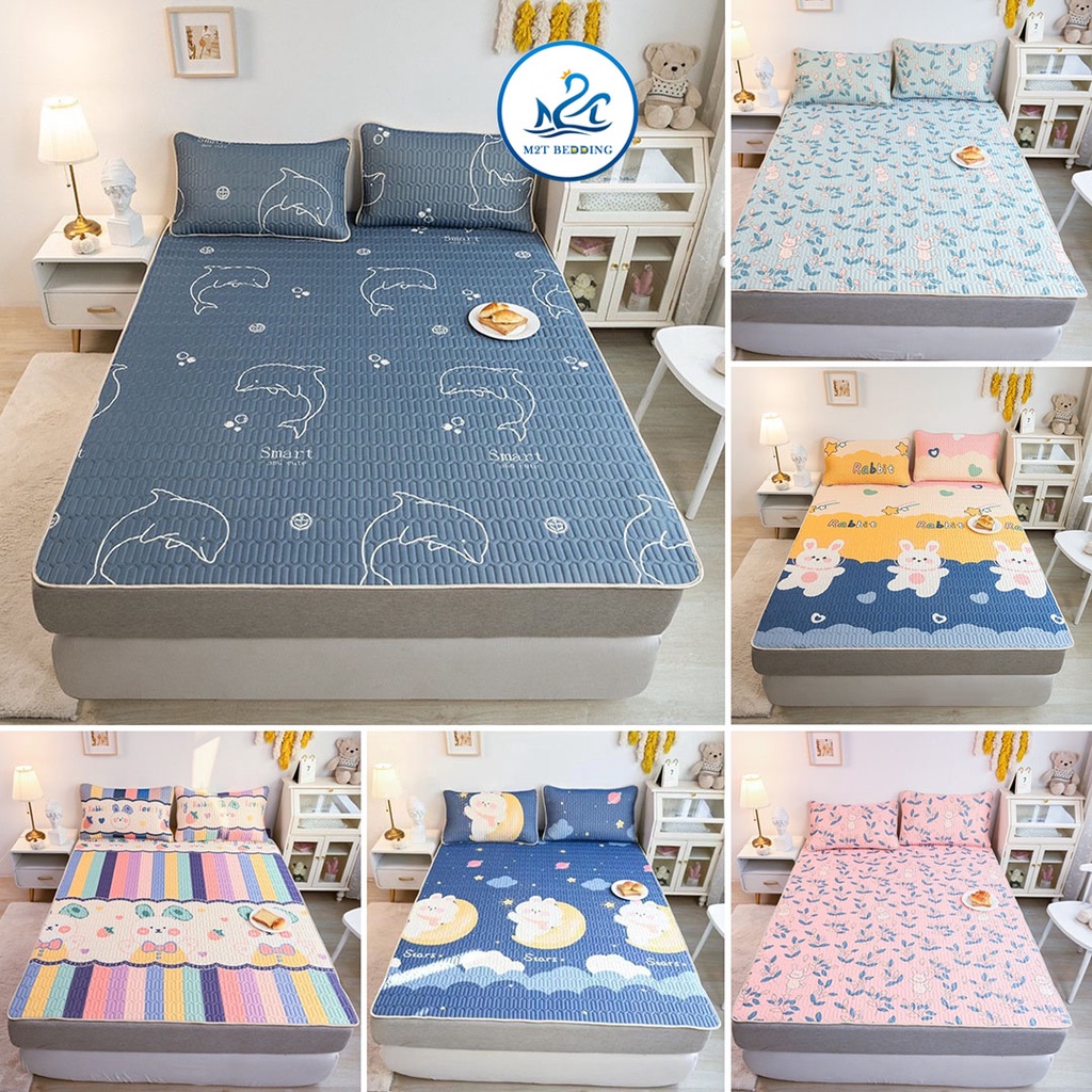 Chiếu điều hòa cao su non 5D M2T Bedding vải lụa Tencel mát cao su non Latex mềm mịn đủ kích thước m6/m8/2m2 HT Home