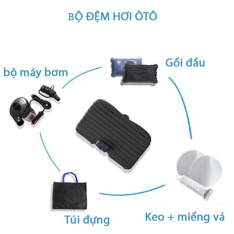 Bộ đệm hơi ghế sau ô tô đẹp