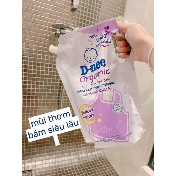 Túi nắp vặn 1400ml nước giặt xả quần áo siêu lưu hương Dnee 2in1 hàng nội địa Thái