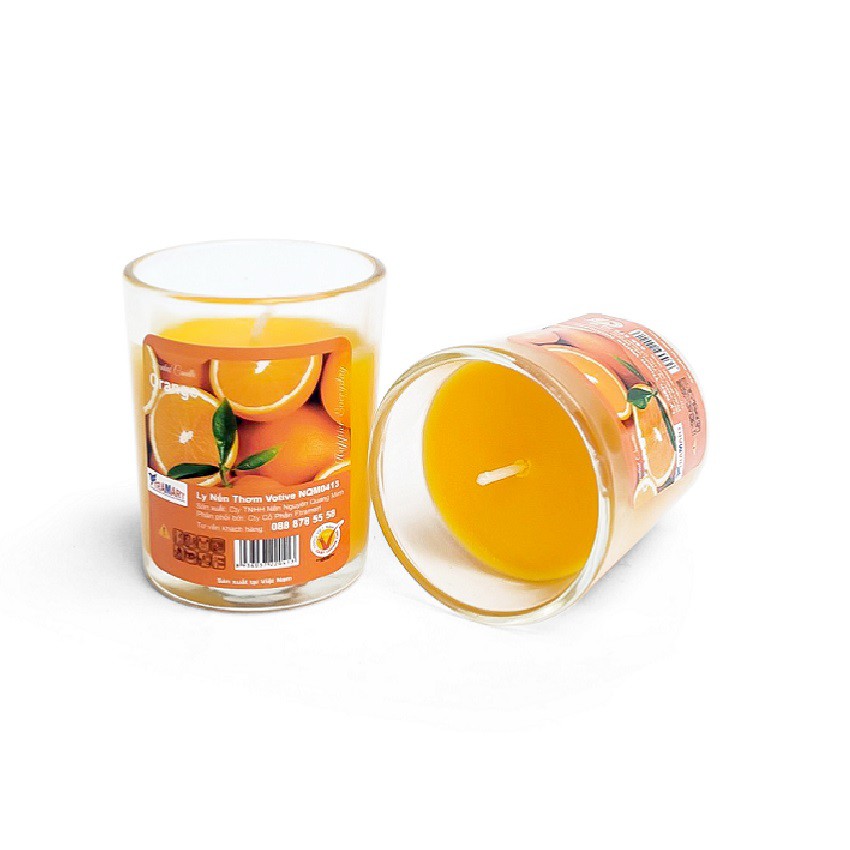 Hộp 6 ly nến thơm votive Miss Candle FTRAMART NQM0413 Orange (Hương cam)