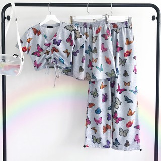 Set ulzzang - áo croptop rút dây - quần ulzzang - chân váy ulzzang - set váy họa tiết nữ