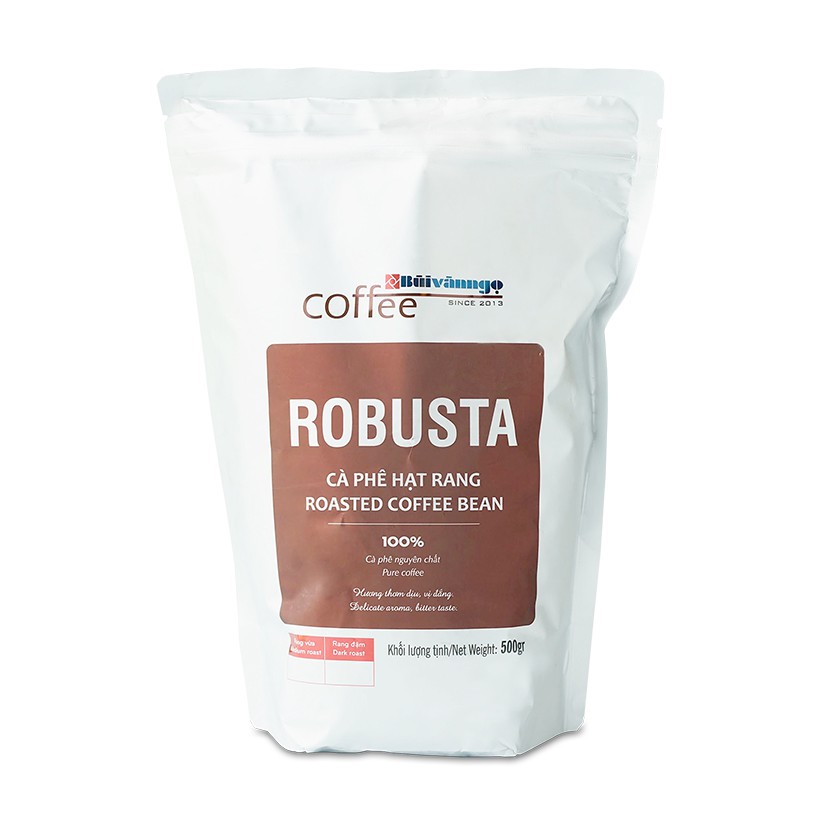 Cà phê hạt rang ROBUSTA Bùi Văn Ngọ Coffee 250gram-500gram