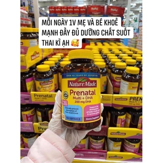 [CHỈ BÁN HÀNG MỸ] Viên Uống Prenatal Multi +DHA BA BÂU VÀ CHO CON BU MỸ 150 Viên [Sẵn]