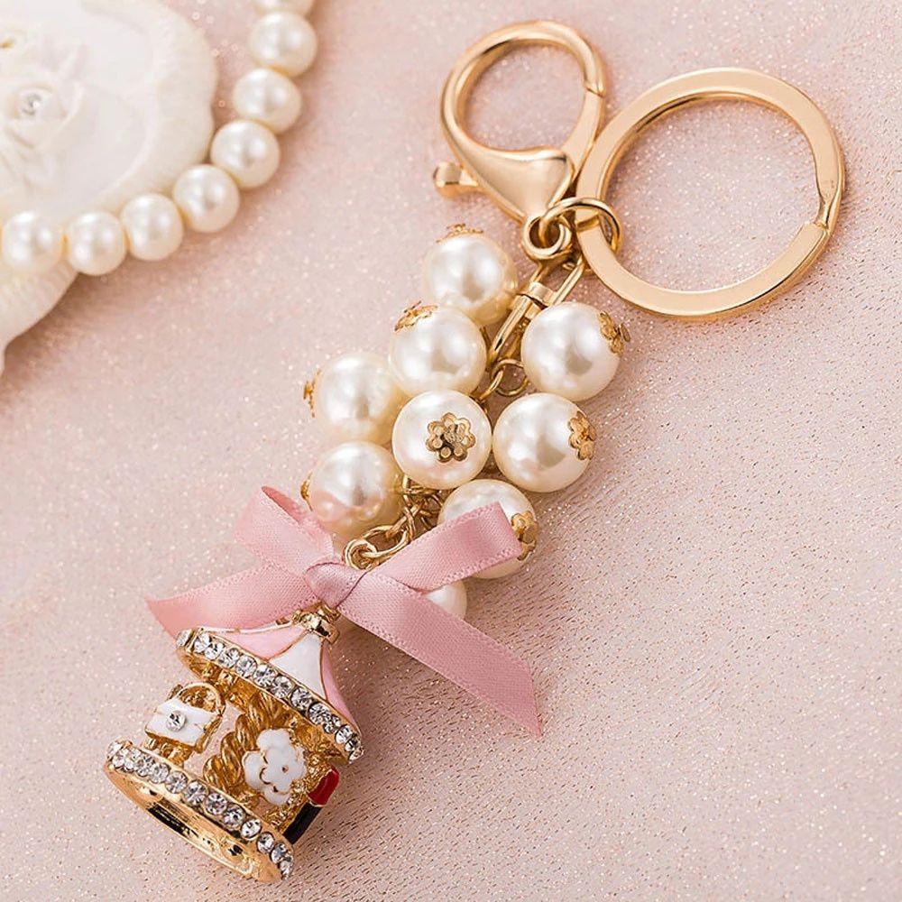 Móc Khóa Trang Trí Ba Lô / Túi Xách Hình Vòng Xoay Ngựa Gỗ Đơn Giản Dành Cho Nữ