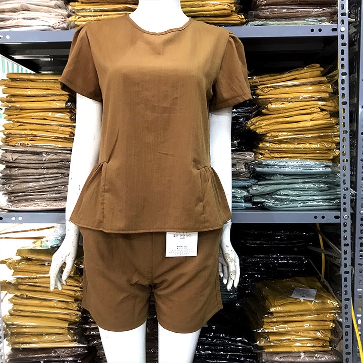 Đồ Bộ Nữ Mặc Nhà, Quần Có Cạp Chun Phía Sau, Vải Đũi Không Nhăn, Mềm, Mát, Mịn Size từ 38 - 70kg TH02