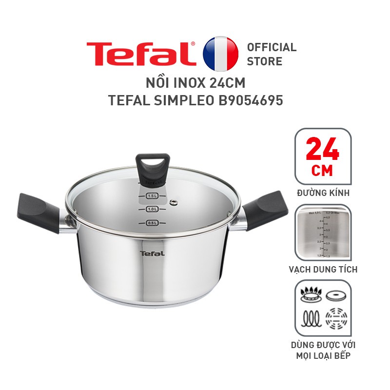 Nồi Inox Tefal Simpleo 20/24cm B9054495 / B9054695