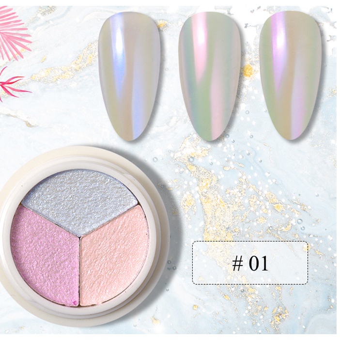 tráng gương 3 màu trang trí nail