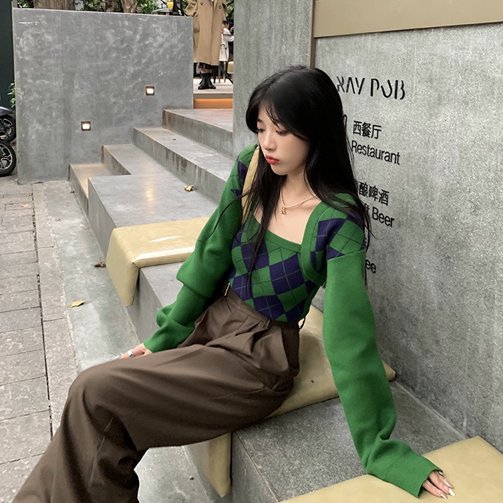 Đồ Hai Món Áo Trắng + Quần Dài Phong Cách Retro Thời Trang Cho Nữ