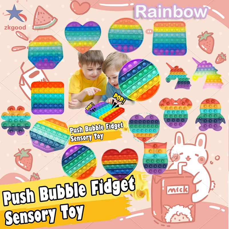 Đồ chơi bấm bong bóng giải tỏa căng thẳng độc đáo sáng tạo Pop It Tiktok Push Pop Fidget Toy Bubble Among Us Unicorn Rainbow Square Heart Đồ Chơi Stress Relief Special Needs Silent Classroom Tiktok Board Game Đồ Chơi Giáo Dục For Kids