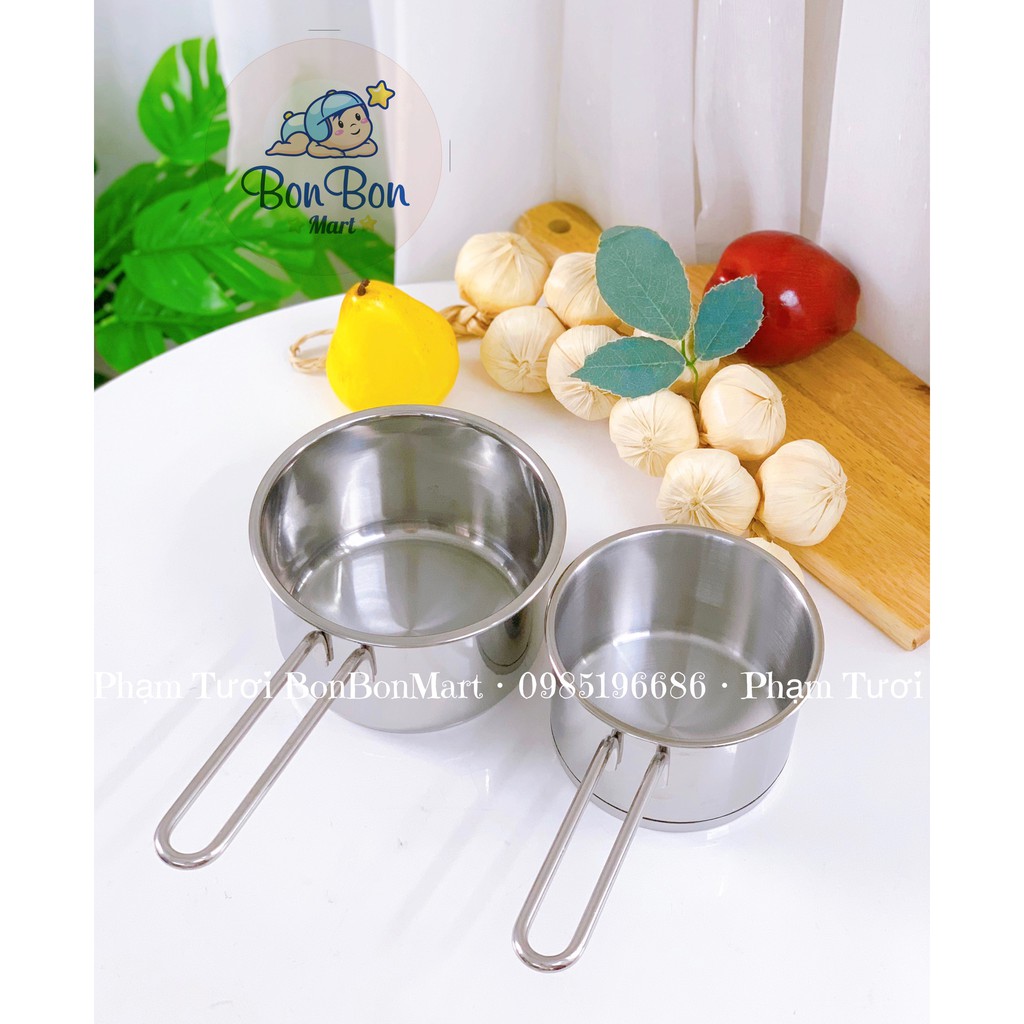 Nồi nấu bột, cháo 3 đáy inox five star 12cm- hàng loại 1 dày dặn, sáng bóng phân phối chính hãng Bonbon Mart