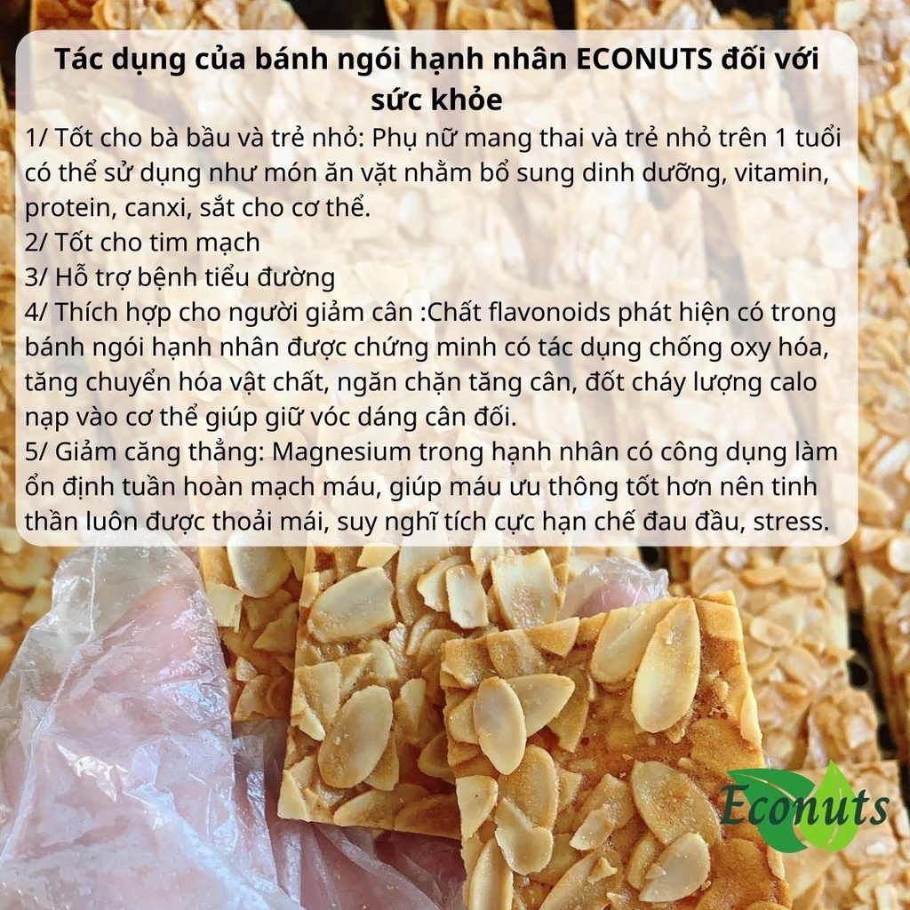 Bánh ngói hạnh nhân ECONUTS dinh dưỡng, bánh ngũ cốc ăn kiêng giảm cân healthy