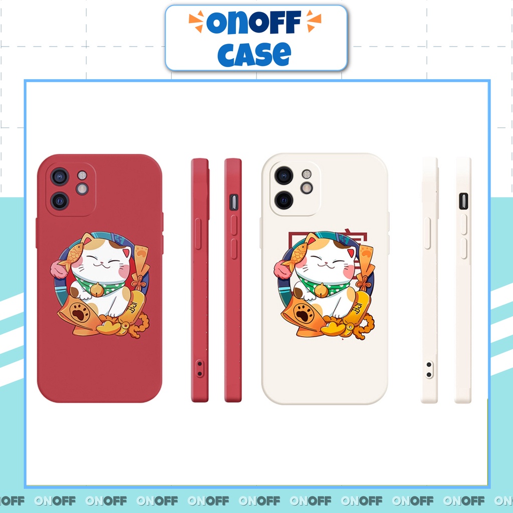 Ốp Lưng Iphone Cạnh Vuông Mèo Lộc 6/6plus/6s/6splus/7/7plus/8/8plus/x/xr/xs/11/12/pro/promax - ONOFF Shop
