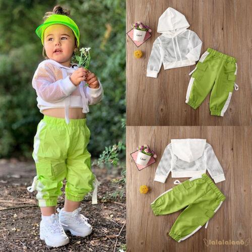 Set Áo Hoodie Phối Lưới + Quần Dài Cho Bé Gái