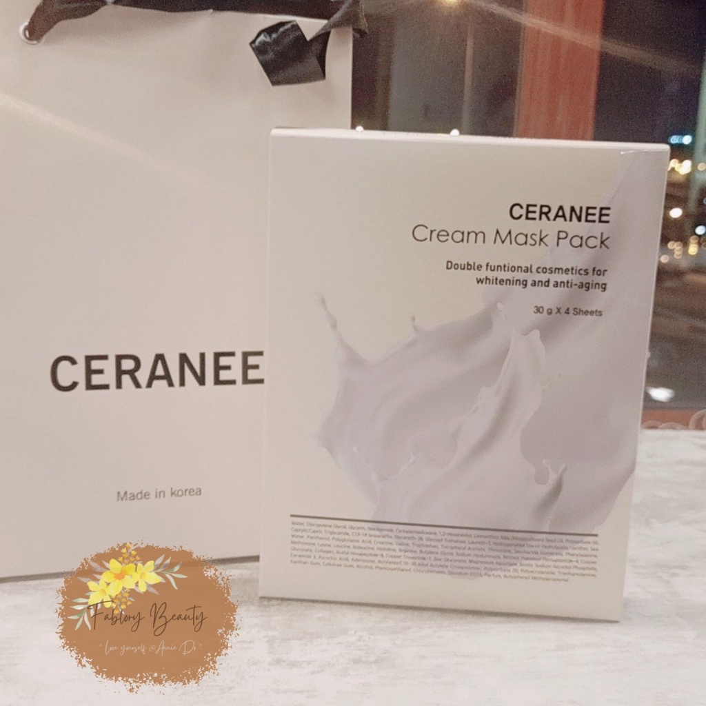 Mặt nạ CERANEE dạng kem cô đặc từ nước dừa tươi, cấp ẩm dưỡng trắng, phục hồi da nhanh chóng giúp da căng bóng mềm mượt