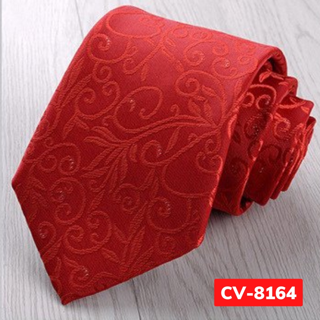 Cà vạt Nam bản to 8cm màu đỏ cao cấp phù hợp cho chú rể, công sở, quà tặng, cravat nam cao cấp