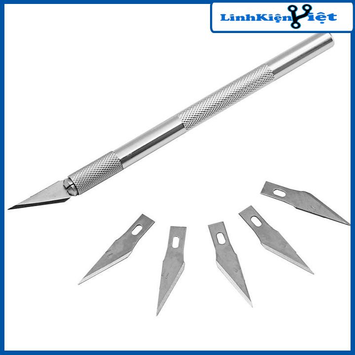 Bộ dao cắt mỹ thuật khắc trổ bút chì gỗ 6 lưỡi tiện lợi