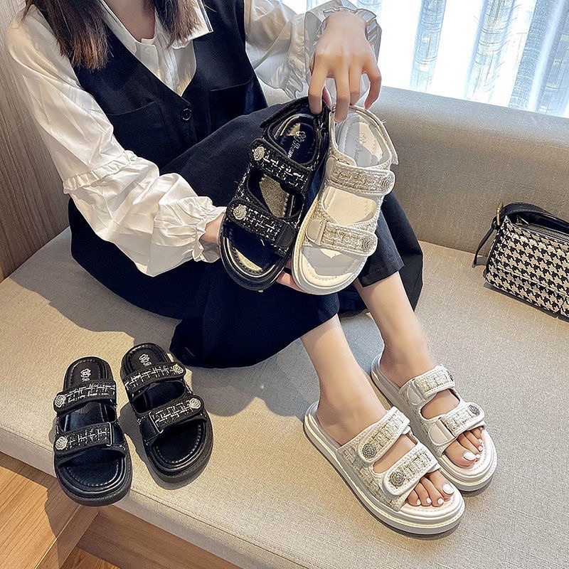 DÉP HAI QUAI DẠ TWEED KÈM ẢNH THẬT