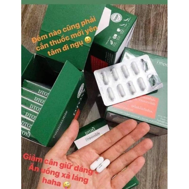 [Dtoxi] Viên Uống Detox Thải Độc, Giúp Loại Bỏ Mỡ Thừa - Full hộp (10 vĩ)