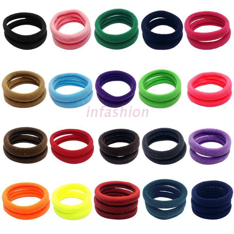 Set 10 dây buộc tóc 4cm màu sắc ngọt ngào co giãn tốt thời trang cho nữ