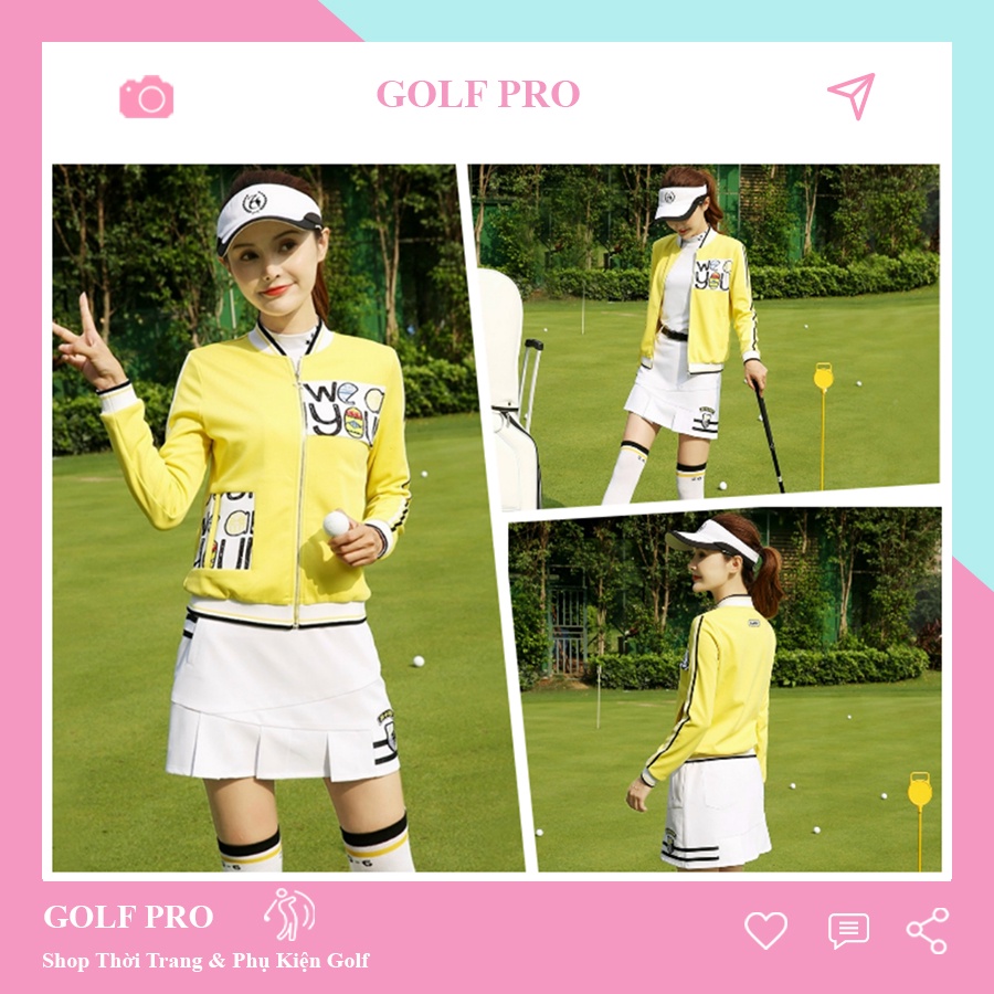 Áo khoác golf nữ 2 lớp thể thao thiết kế ZG-6 cao cấp siêu nhẹ khóa kéo thời trang shop GOLF PRO AK014