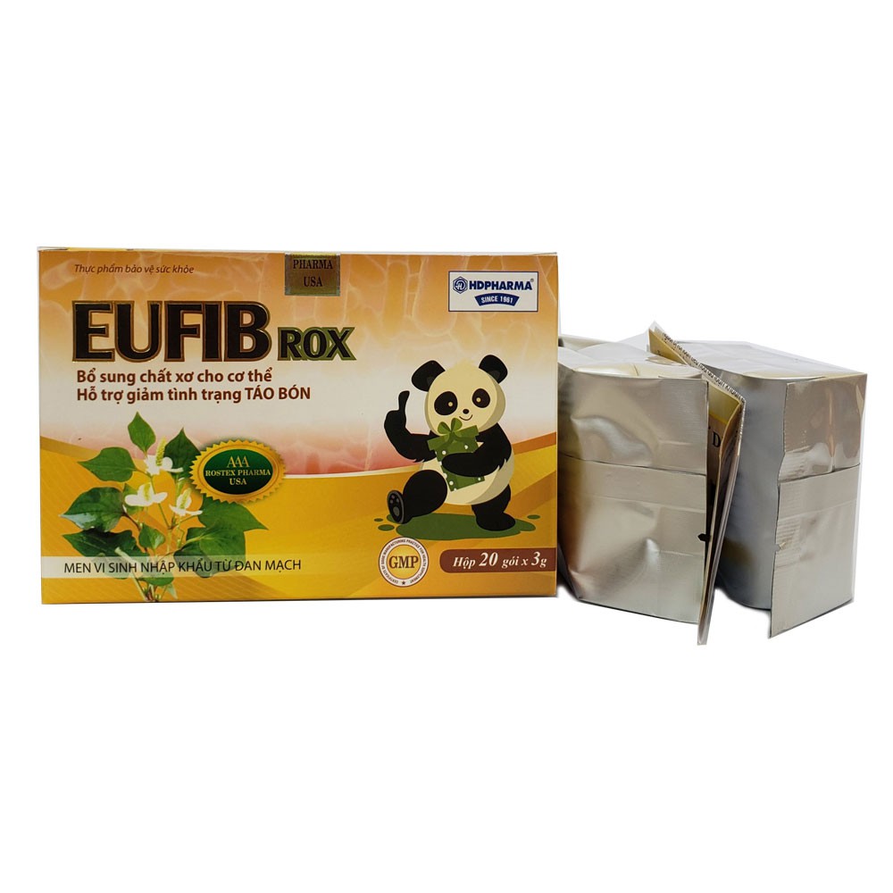 Siro Men vi sinh EUFIB ROX Bổ xung chất xơ cho cơ thể, giảm tình trạng táo bón hộp 20 ống