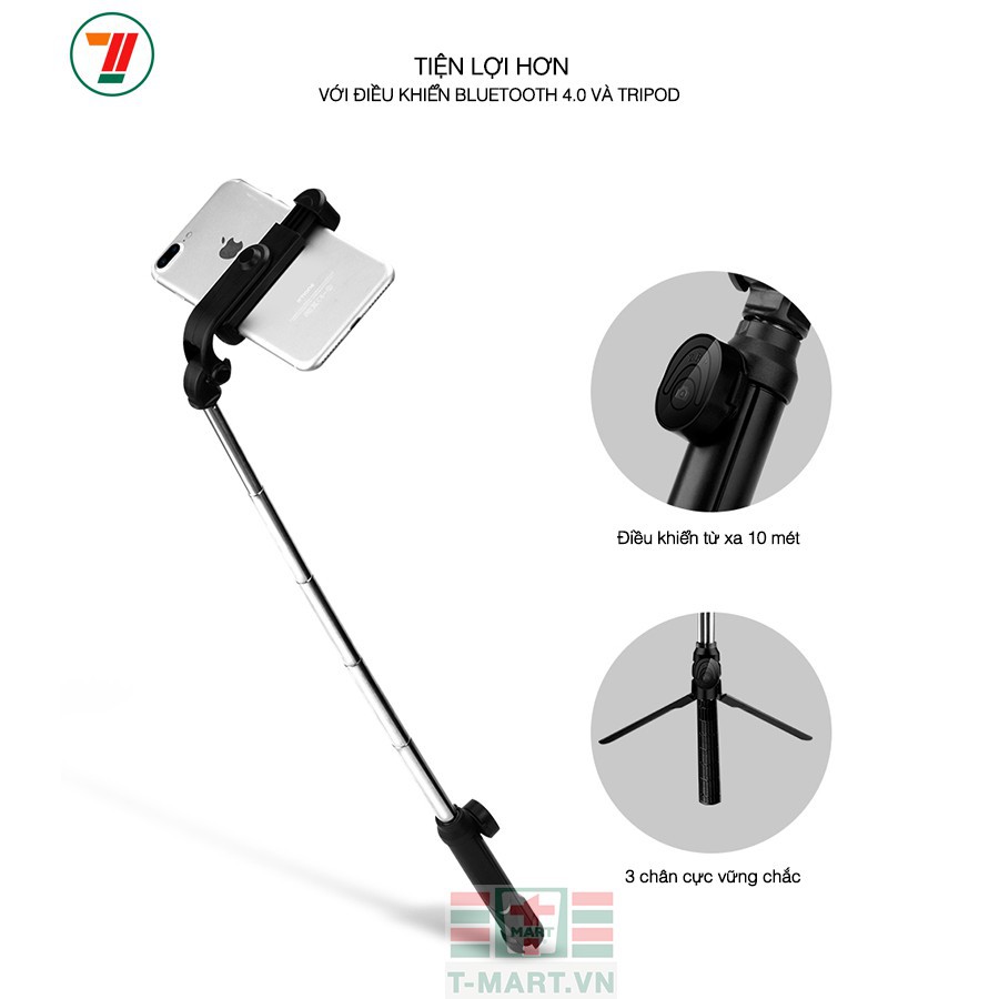 Gậy tự sướng kiêm Tripod 3 chân đa năng nhỏ gọn kèm Remote Bluetooth tiện lợi - XT10 | BigBuy360 - bigbuy360.vn