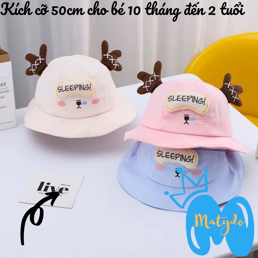 Mũ cho bé trai bé gái MATYDO rộng vành hình sleep cute đáng yêu phụ kiện mũ nón trẻ em