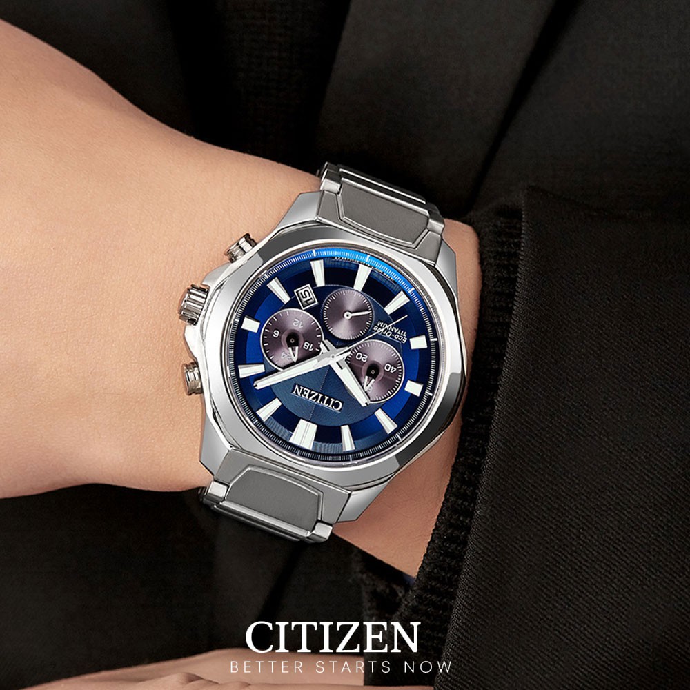 Đồng Hồ Nam Citizen Dây Titanium CA4320-51L - Mặt Xanh