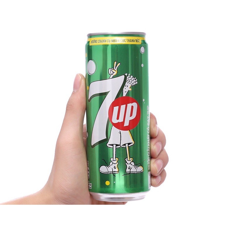 Thùng 24 Lon Nước Ngọt Có Gas 7 Up Hương Chanh 330ml