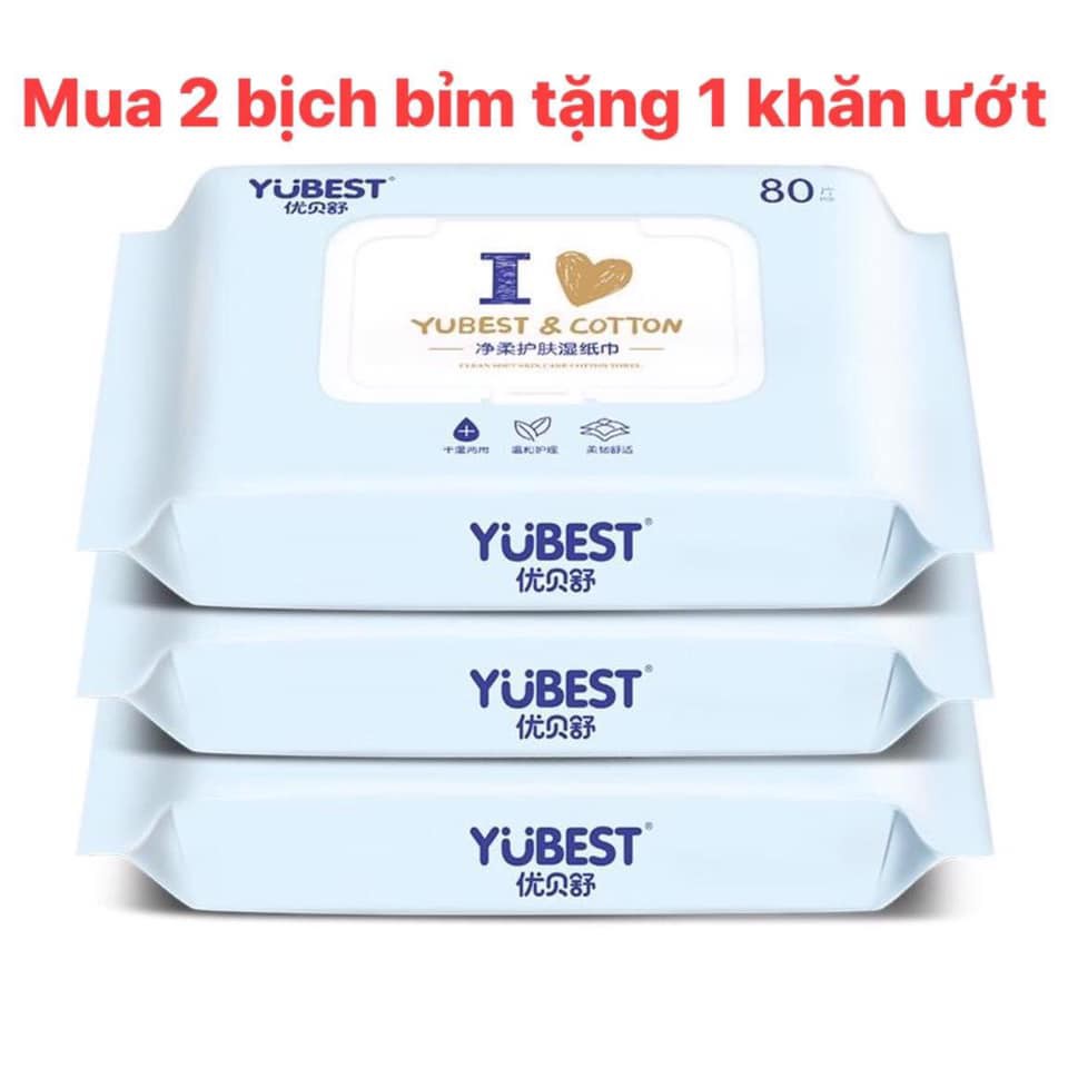 Khăn Giấy Ướt YUBEST 1 bịch 80 tờ