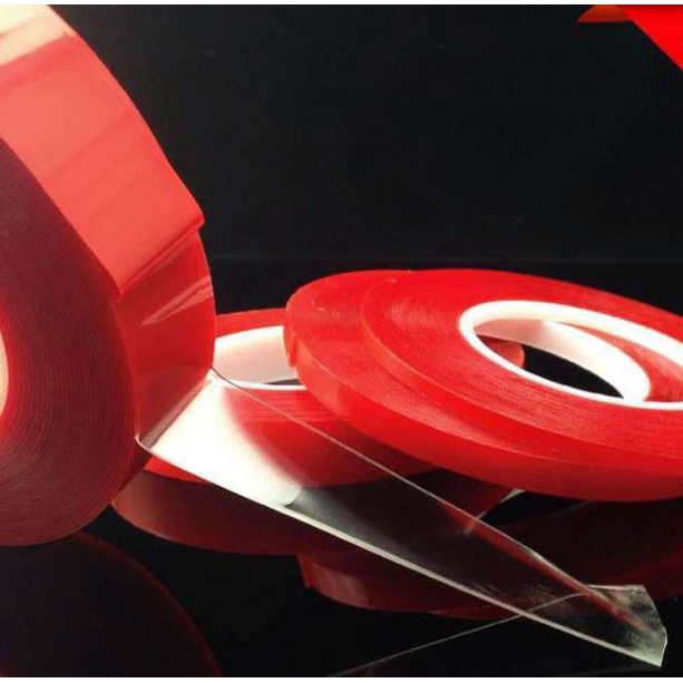 1 Cuộn Băng Keo Hai Mặt Bằng Silicon Màu Đỏ 25M Độ Bền Cao 1 2 3 4 5 8 15 20mm Cho Điện Thoại