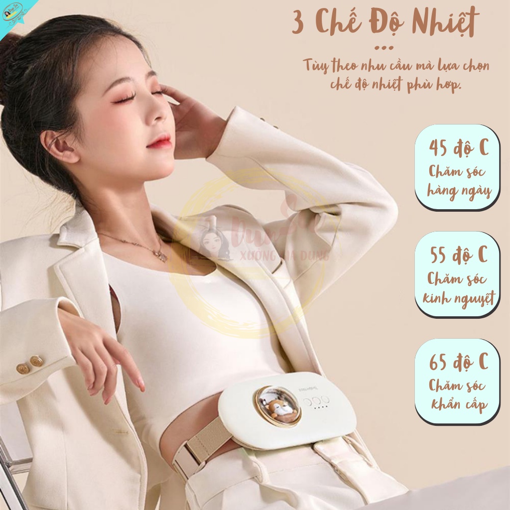 Máy Massage Chườm Bụng Kinh Đai Đeo Chườm Ấm Bụng Ngày Kinh Nguyệt Quà Tặng Ngày Phụ Người Yêu 20/10 Nữ Dunsu