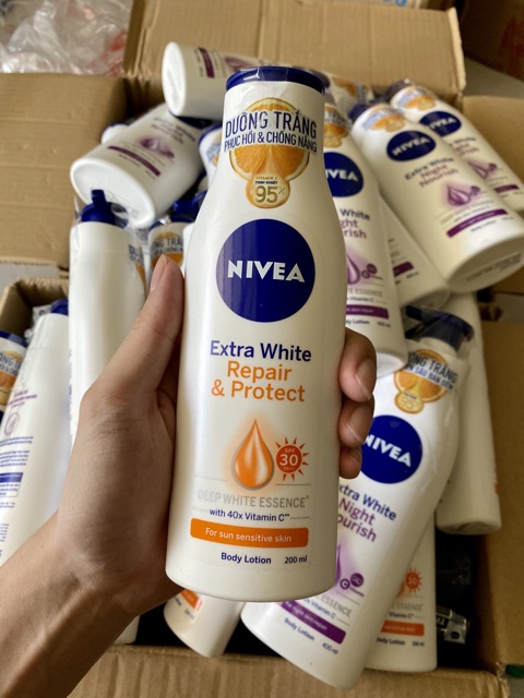 Sữa dưỡng thể dưỡng trắng NIVEA ban ngày giúp phục hồi & chống nắng SPF30 (200ml)