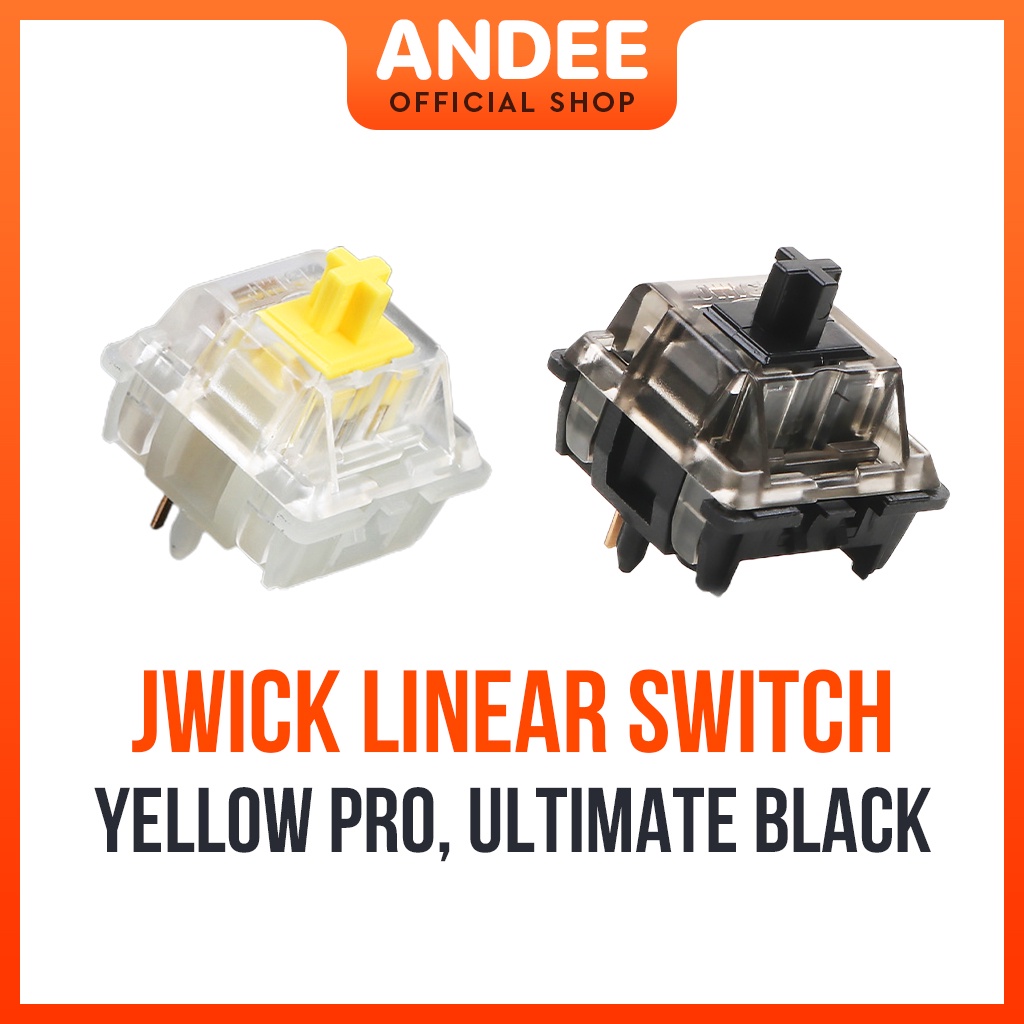 Jwick Yellow Pro Ultimate Black công tắc tuyến tính thay thế cho bàn phím cơ 5 pin có lube sẵn