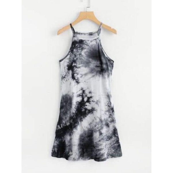 Vải thun cotton màu loang trắng đen