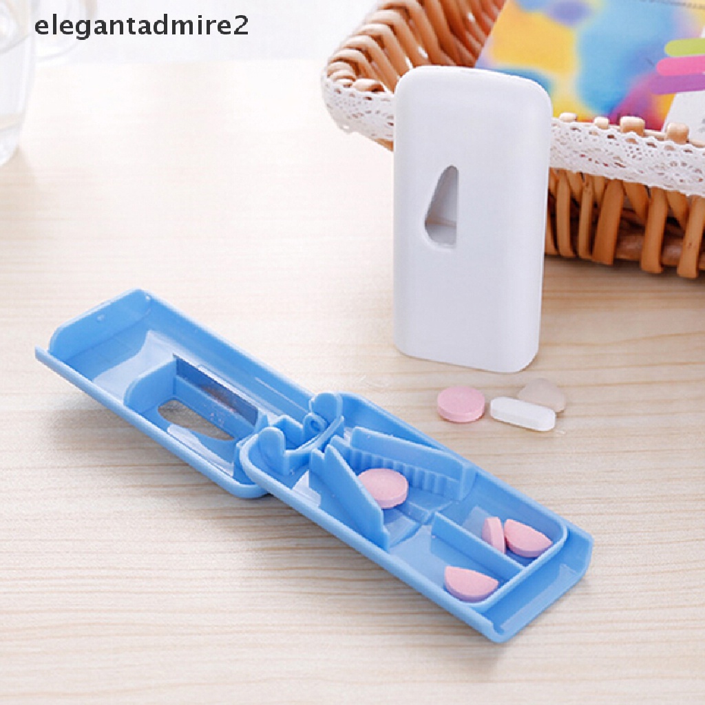 [gant] Tablet Pill Cutter Splitter Medicine Box Storage Case Crusher Grinder Divider .