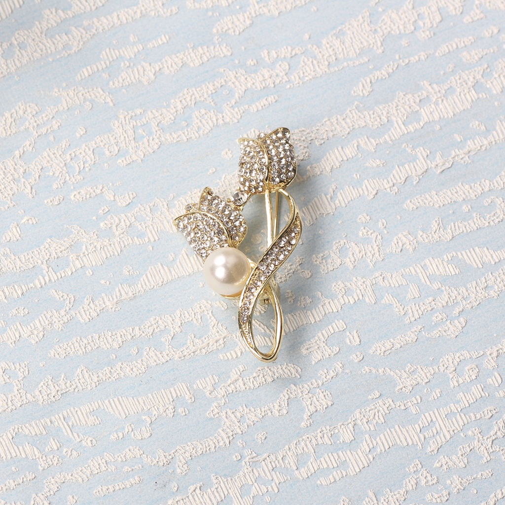 Trâm Cài Áo Hình Hoa Tulip Đính Đá Thời Trang Cao Cấp Cho Nữ